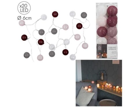 Διακοσμητικές Γιρλάντες Led 20 Led Ball String Lights Redpink Shades La10053