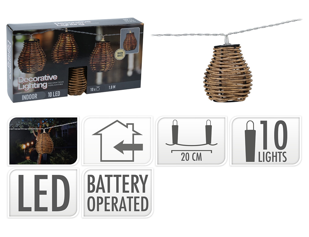 Διακοσμητικές Γιρλάντες Led Light Chain Lampions 10Pcs On Batt Af5000870
