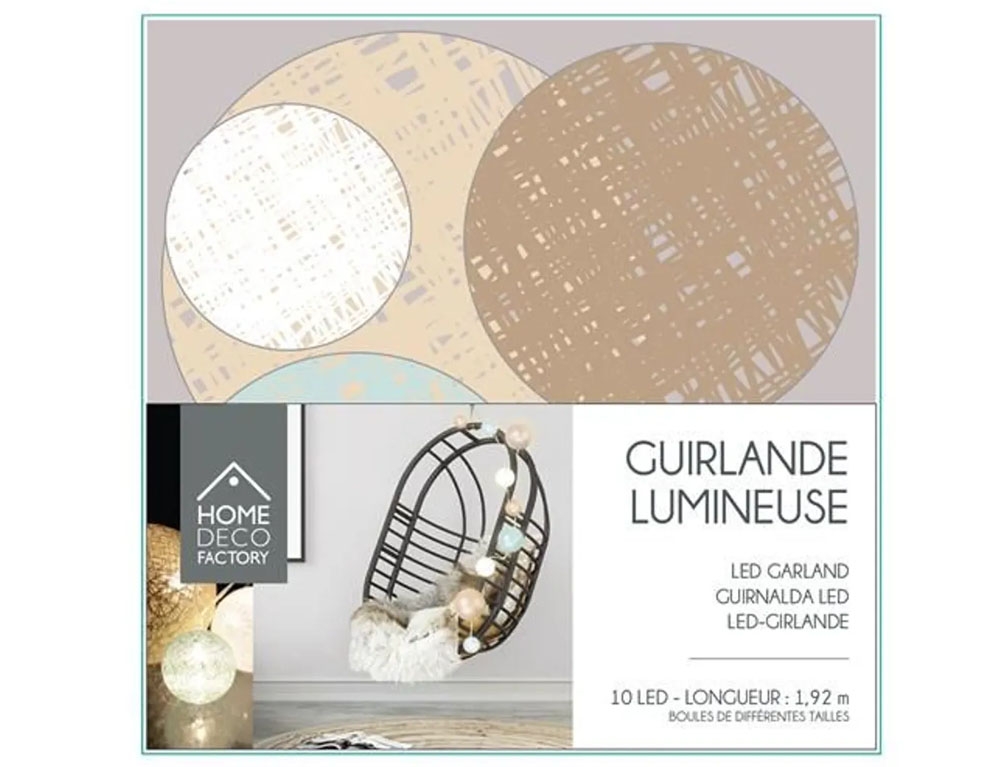 Διακοσμητικές Γιρλάντες Led Multisize Ball String Lights Bluebeige 100Cm La102