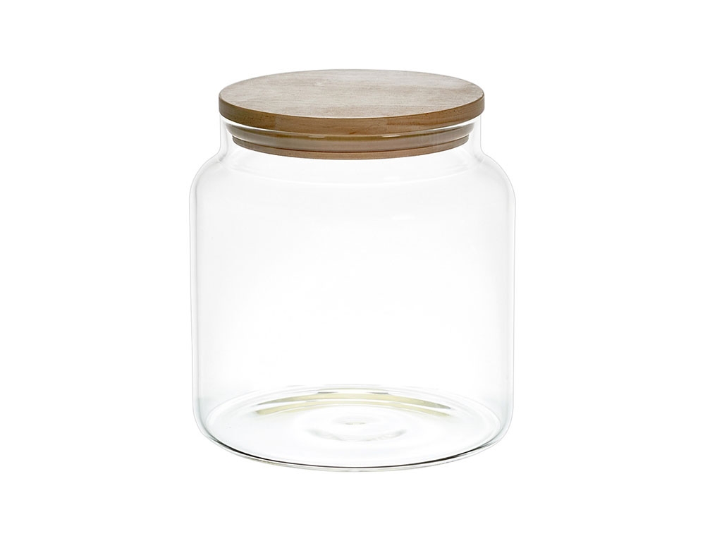 Δοχεία Τροφίμων Bocal De Conservation Verre Couvercle Bois 1.9L M4