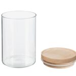 Δοχεία Τροφίμων Jar Glass+Wood 0.6L Hermet 135026