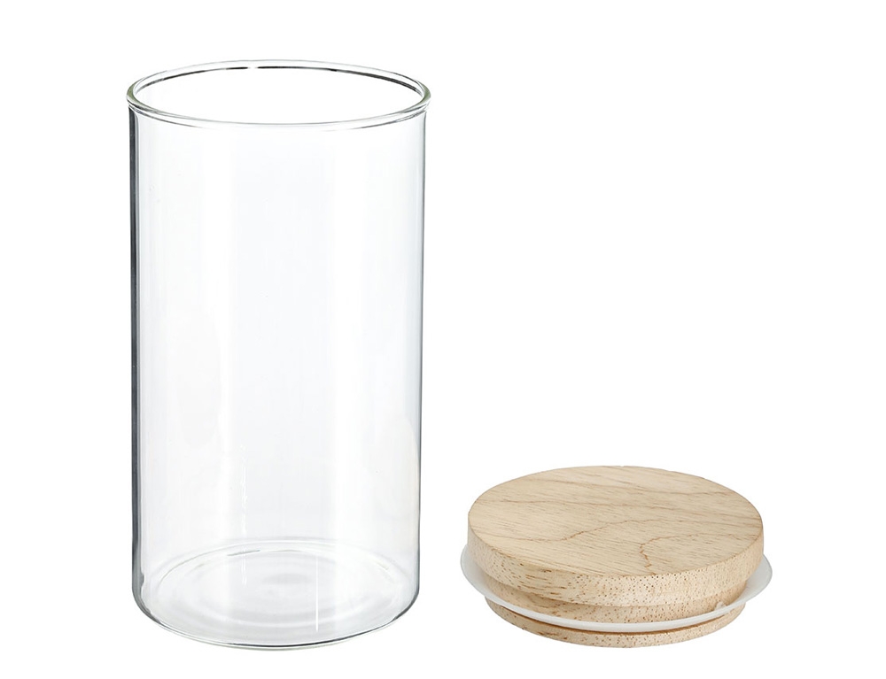 Δοχεία Τροφίμων Jar Glass+Wood 1L Hermet 135027