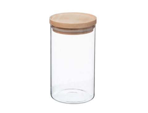 Δοχεία Τροφίμων Jar Glass+Wood 1L Hermet 135027