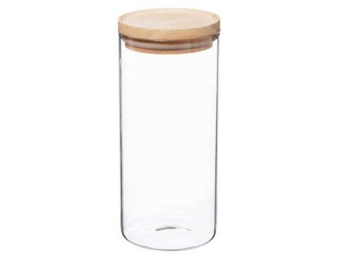 Δοχεία Τροφίμων Jar Glass+Wood Five 1.3L Hermet 135028