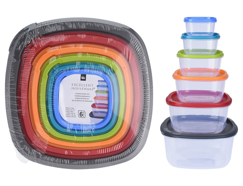 Δοχεία Τροφίμων Storage Boxes Eh 6Pcs With Lid 911000150