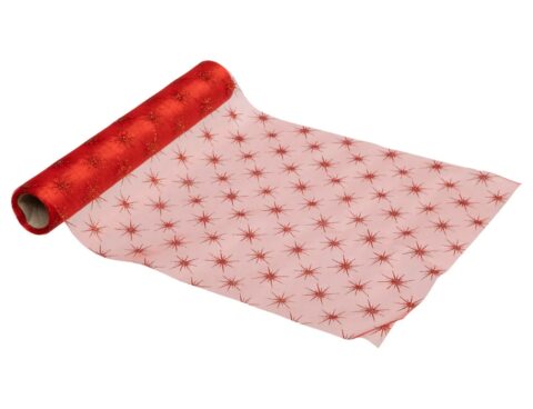 Εορταστικό Τραπέζι Red Star Organza Roll 28X500Cm Atmosphera 199323