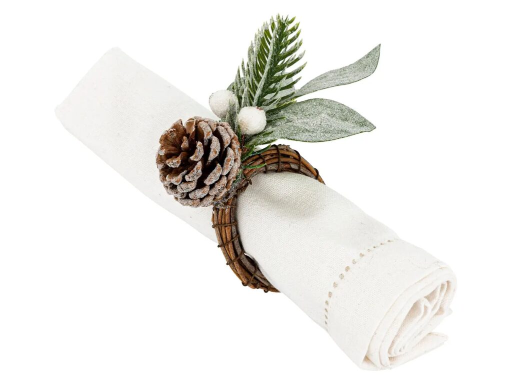 Εορταστικό Τραπέζι Snow Branch Napkin Ring X2 Atmosphera 199210