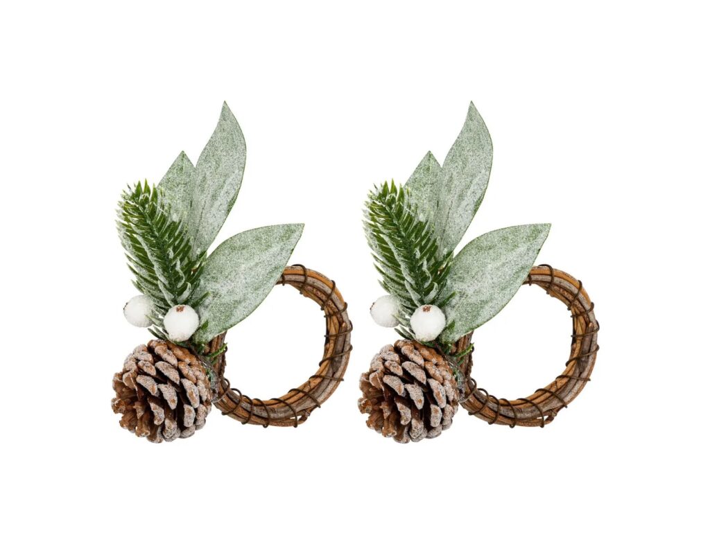 Εορταστικό Τραπέζι Snow Branch Napkin Ring X2 Atmosphera 199210