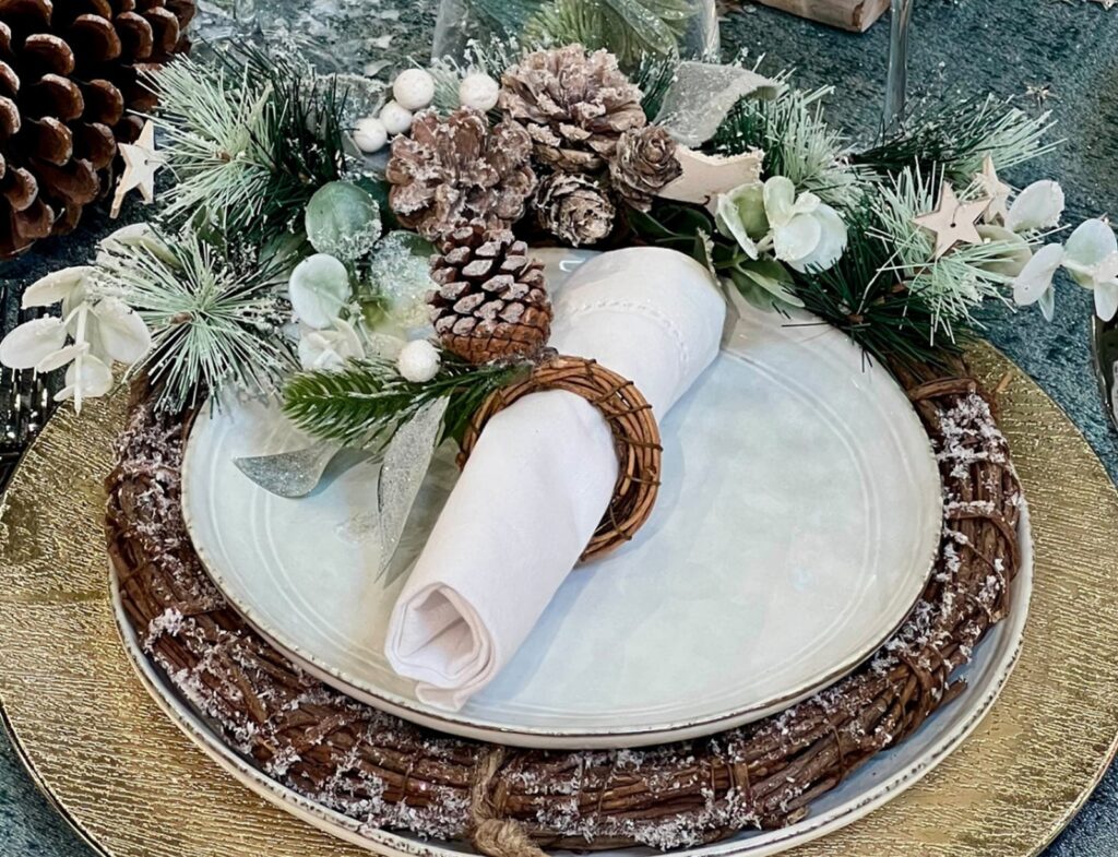 Εορταστικό Τραπέζι Snow Branch Napkin Ring X2 Atmosphera 199210