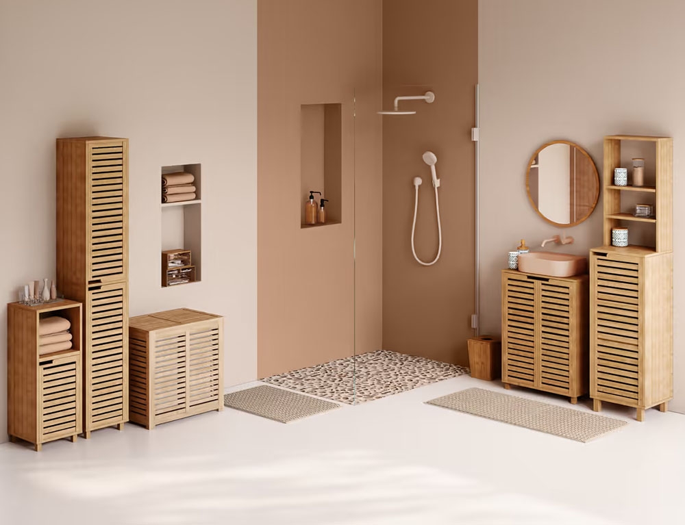 Έπιπλα Μπάνιου Bamboo Bathroom Low Cabinet Five 160815