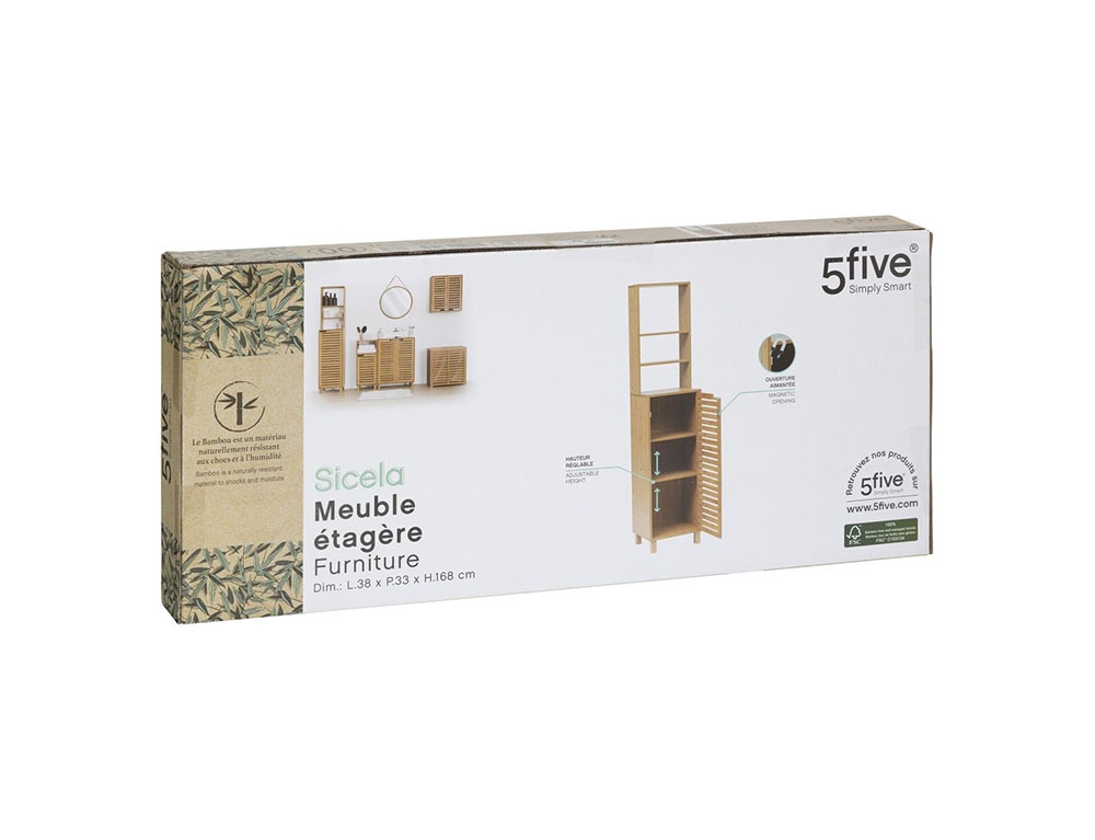 Έπιπλα Μπάνιου Bamboo Cabinet + Shelf Sicela Five 200100
