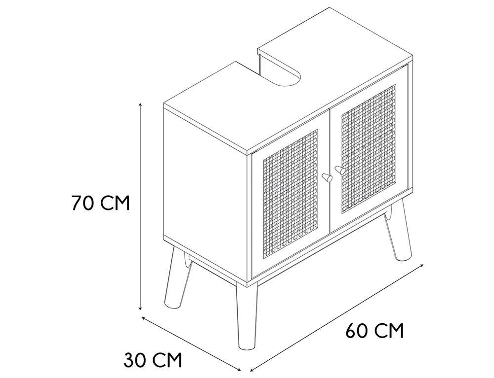 Έπιπλα Μπάνιου Meuble Sous Vasque Bali M1 Hd0227