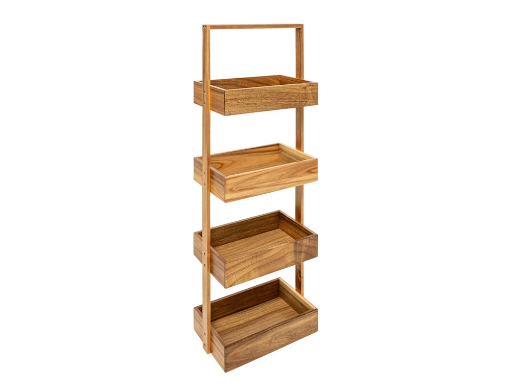 Έπιπλα Μπάνιου Thin Acacia Shelf 4Lvl