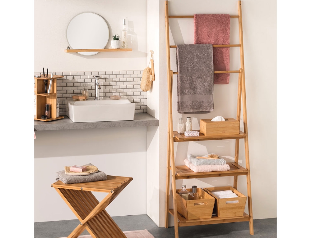 Έπιπλα Μπάνιου Towel Rack Shelf Bamboo 161049