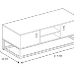 Επιπλα Τηλεόρασης Meuble Tv Bois Et Metal Abbott M1 Hd6626