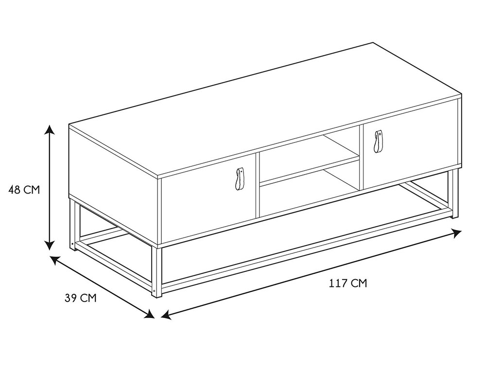 Επιπλα Τηλεόρασης Meuble Tv Bois Et Metal Abbott M1 Hd6626