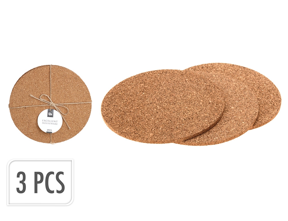 Εργαλεία Κουζίνας Coaster Cork Set/3Pcs Eh Round 836314060
