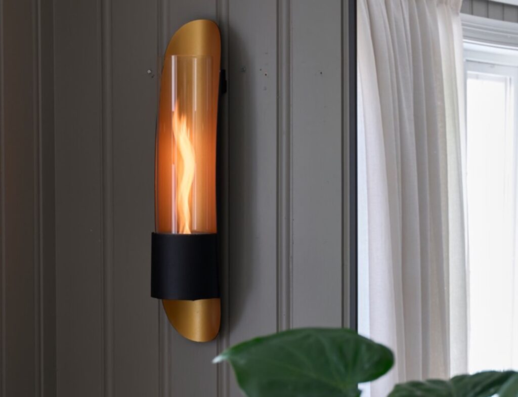 Εστία Φωτιάς Cycloflame Wall Tenderflame - 16.6X81X17.5Cm - Gold