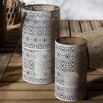 Φαναράκια Lanterne Metal Ajoure Blanc Dore X2 M1 Hd0037