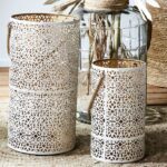 Φαναράκια Lanterne Metal Ajoure Blanc Dore X2 M1 Hd0037