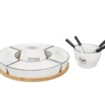 Φοντύ & Ρακλέτες Fondue Coffret Support Bambou Coupelle X4 Et P4 M4