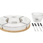 Φοντύ & Ρακλέτες Fondue Coffret Support Bambou Coupelle X4 Et P4 M4