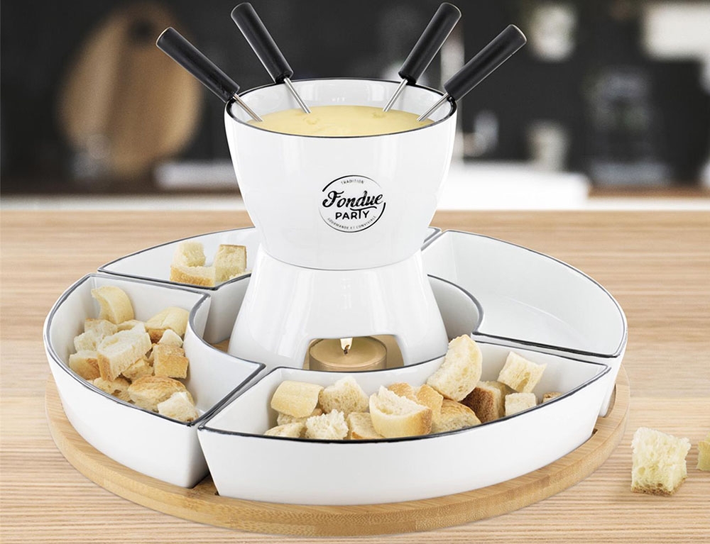 Φοντύ & Ρακλέτες Fondue Coffret Support Bambou Coupelle X4 Et P4 M4