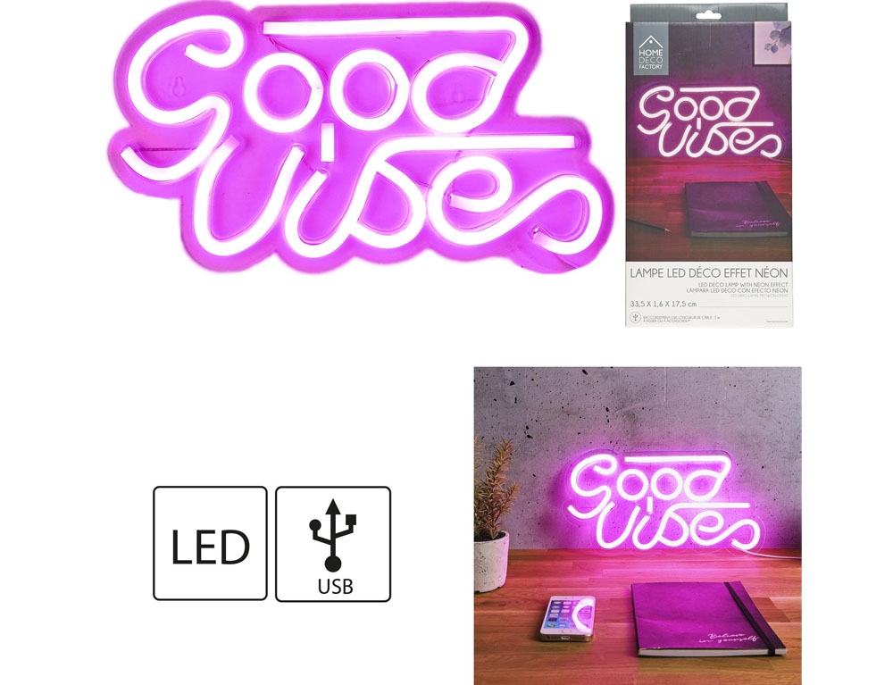 Φωτιστικά Μπαταρίας & Ηλιακά Lampe Tube Led Good Vibes Usb M8 La10471