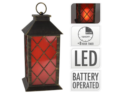 Φωτιστικά Μπαταρίας & Ηλιακά Lantern 28Cm Black B/O Led Anx000720