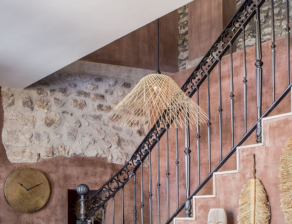 Φωτιστικά Ρεύματος Hanging Lamp Atmosphera Moxa Nat Bamb Pdnt D76 173