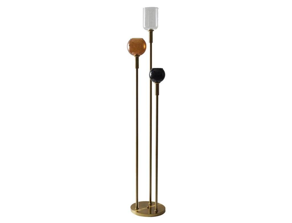 Φωτιστικά Ρεύματος Lampadaire Tripod Verre Fume M1 La0053/Iopau