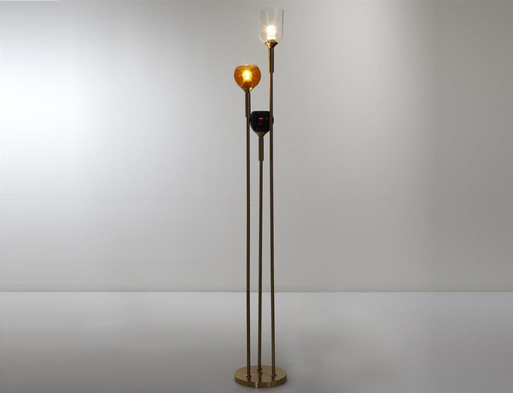 Φωτιστικά Ρεύματος Lampadaire Tripod Verre Fume M1 La0053/Iopau