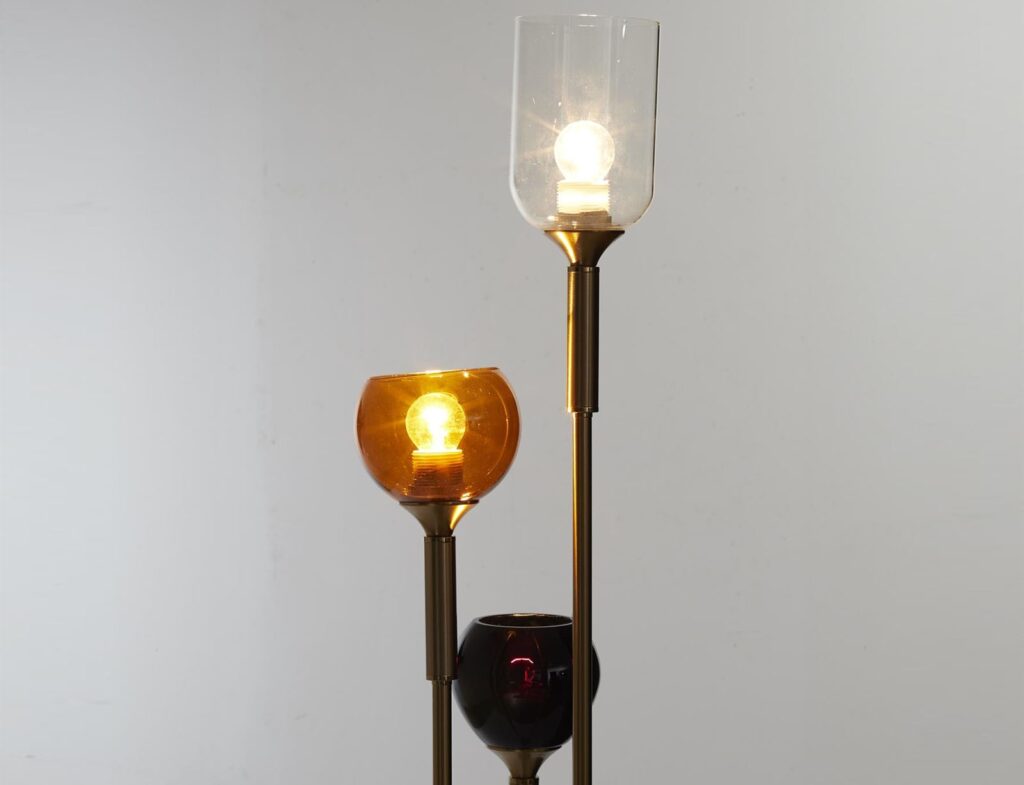Φωτιστικά Ρεύματος Lampadaire Tripod Verre Fume M1 La0053/Iopau