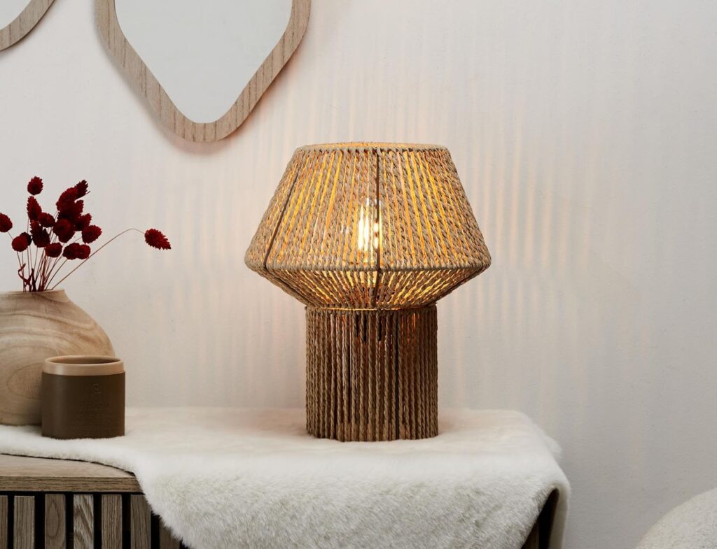 Φωτιστικά Ρεύματος Table Lamp Shade Rope Effect La0016