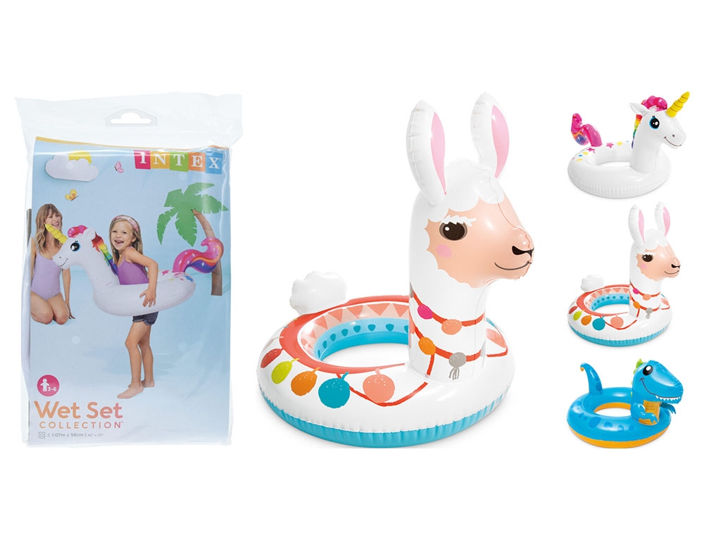 Φουσκωτά & Στρώματα Θαλάσσης Swim Ring Intex Animal Head 3Assorted I03404220
