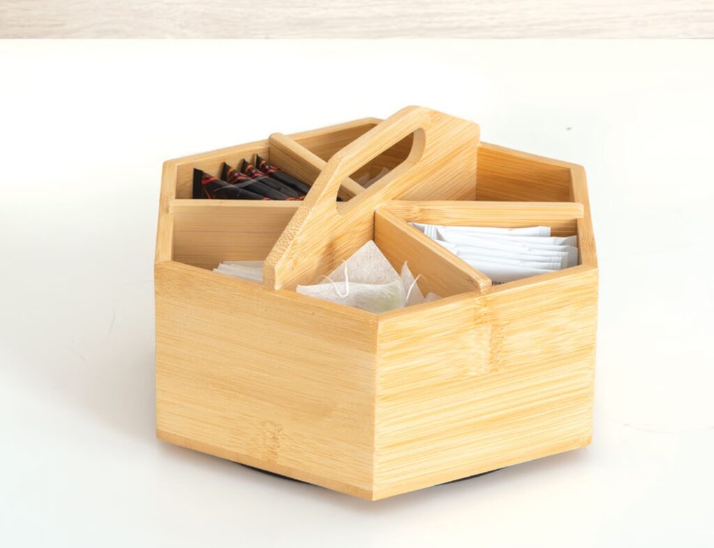 Για Το Τσάι Σας Tea Rotating Bamboo Organizer 190036