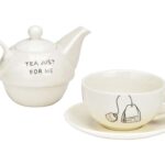 Για Το Τσάι Σας Teapot Set, Tea Just For Me, Set Of 3, Made Of Por