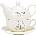 Για Το Τσάι Σας Teapot Set, Tea Just For Me, Set Of 3, Made Of Por