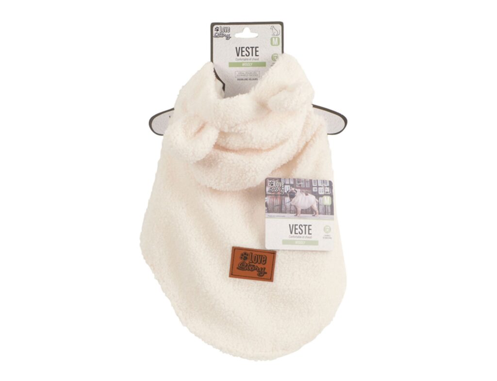 Για Τους Τετράποδους Μας Φίλους Curly Fleece Cuddly Jacket L/45Cm Ecru Wooly