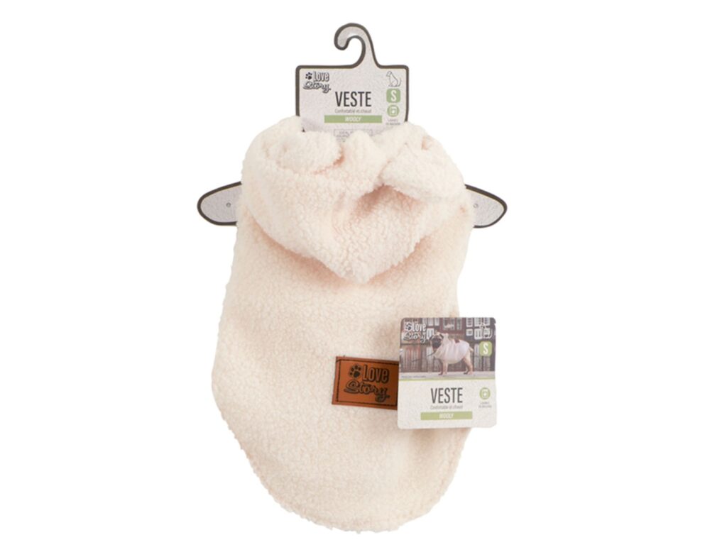 Για Τους Τετράποδους Μας Φίλους Curly Fleece Cuddly Jacket S/25Cm Ecru Wooly