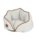Για Τους Τετράποδους Μας Φίλους Polyester Curly Fleece Round Basket D40*H32Cm Ecru