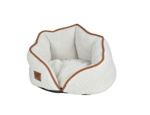 Για Τους Τετράποδους Μας Φίλους Polyester Curly Fleece Round Basket D40*H32Cm Ecru