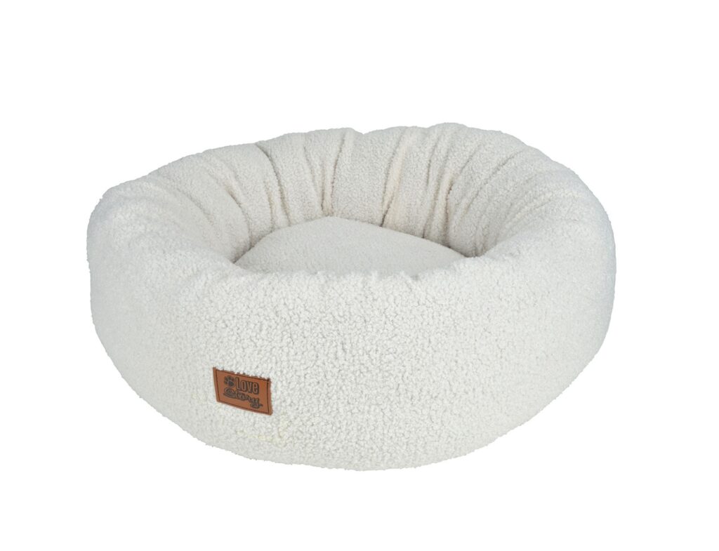 Για Τους Τετράποδους Μας Φίλους Polyester Curly Fleece Round Cushion D55*H20Cm Ecr