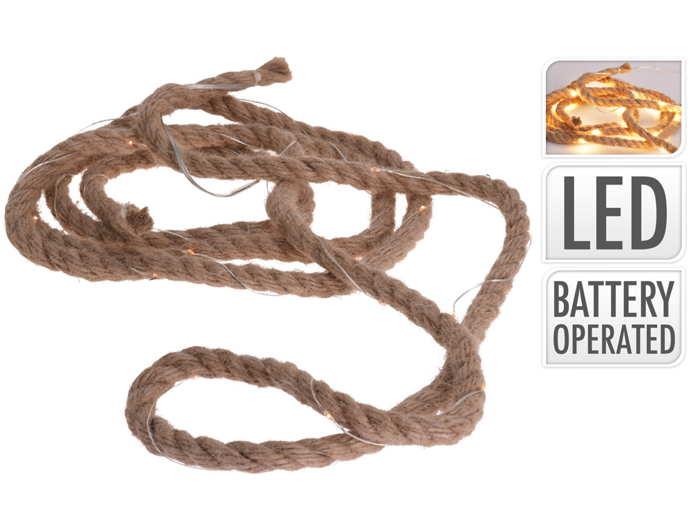 Γιρλάντες Απο Σχοινί Rope 3Mtr 30 Warm White Led Axs501080
