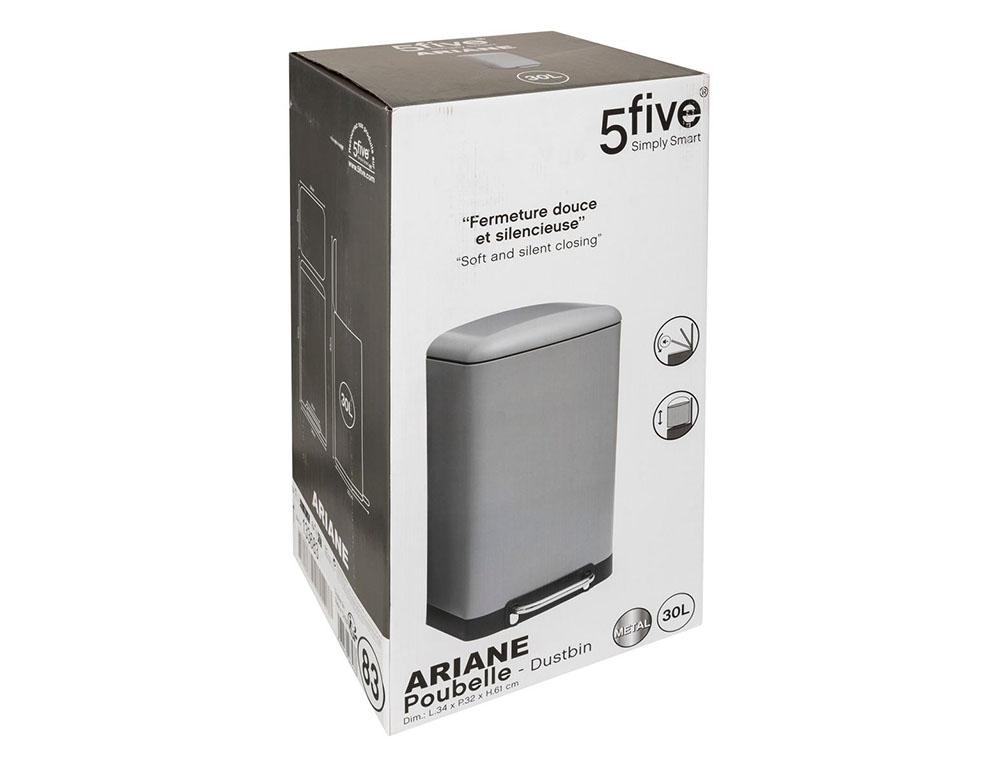 Κάδοι Απορριμάτων 30 L Met Dustbin Ariane Grey Five 133683