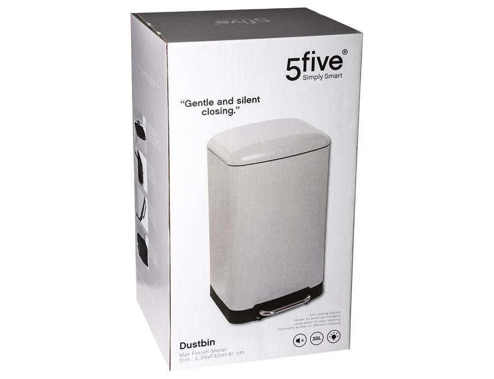 Κάδοι Απορριμάτων 30L Met Dustbin Ariane White Five 133680