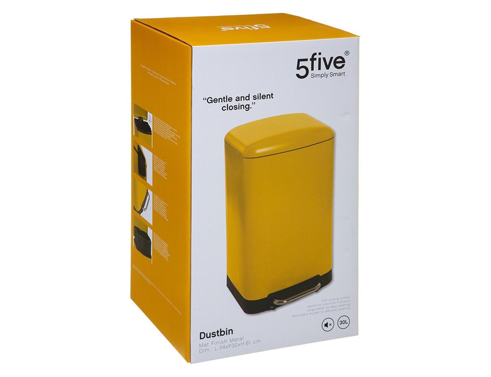 Κάδοι Απορριμάτων 30L Met Dustbin Yellow Ariane