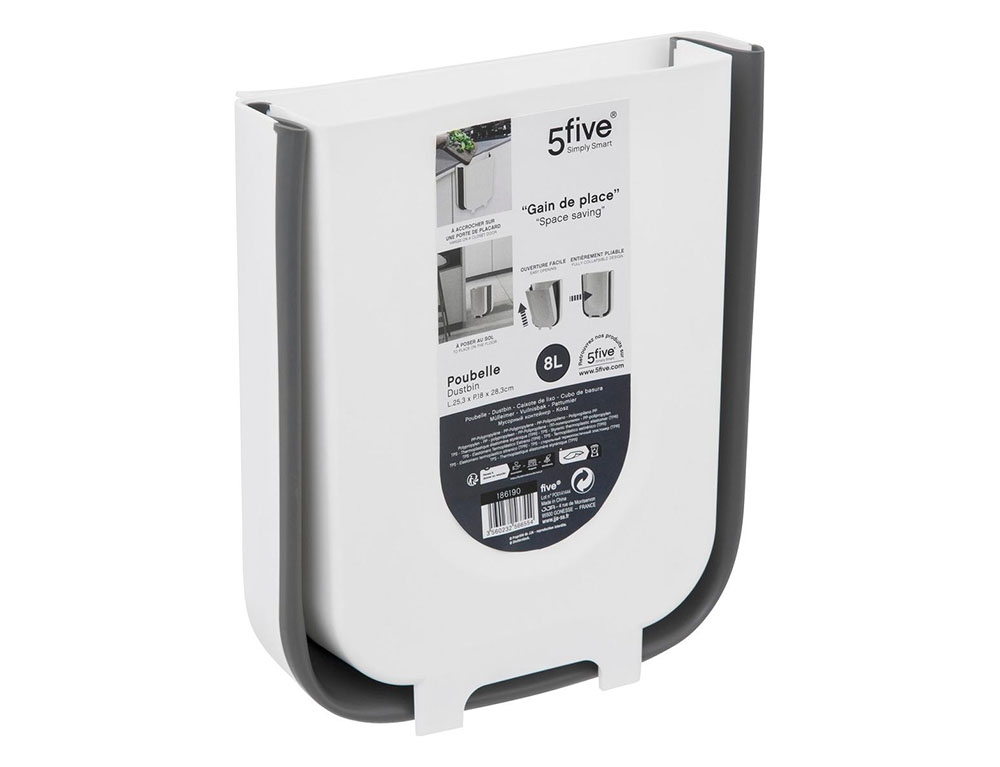 Κάδοι Απορριμάτων Collapsible Bin 8L White Five 186190