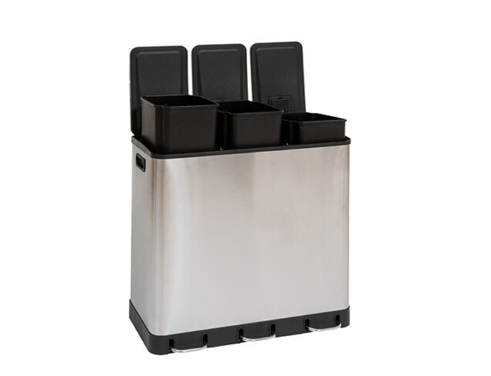 Κάδοι Απορριμάτων Dustbin Met 3X18L Inox Ariane