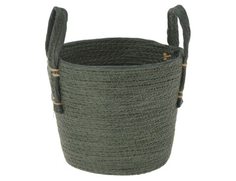 Καλάθια Basket Of Paper H&Amp;S Collection Dark Green Kr200275